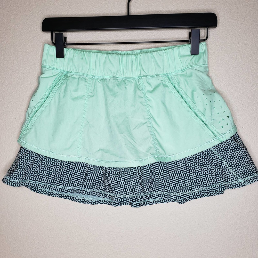 Lululemon In A Flash Skirt 2-way Stretch Fresh Teal Size 4